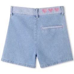 Adjustable-waist denim shorts