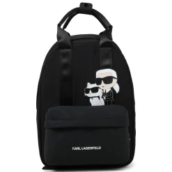 Backpack with decorative badge