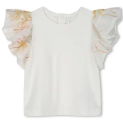 Bimaterial cotton T-shirt