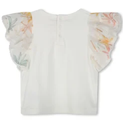 Bimaterial cotton T-shirt