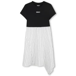 Bi-material party dress
