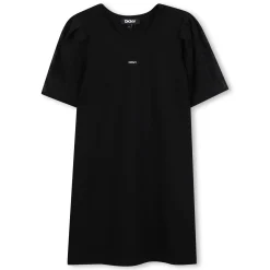 Bi-material party dress