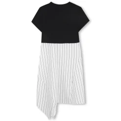 Bi-material party dress