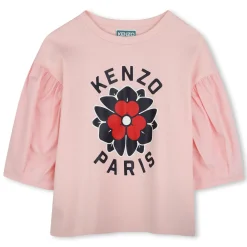 Bi-material T-shirt with print