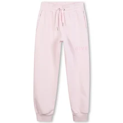 Block-colour fleece trousers