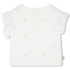 Blouse with tulle and sequins