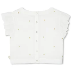 Blouse with tulle and sequins