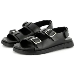 Buckled leather sandals