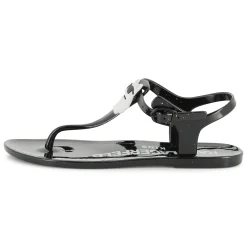 Buckled sandals with badge