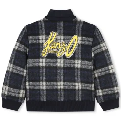 Checked wool coat