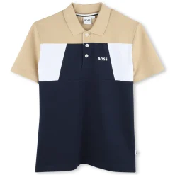 Colour-block polo shirt