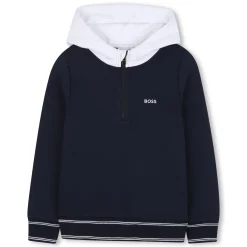Contrast-hood sweatshirt