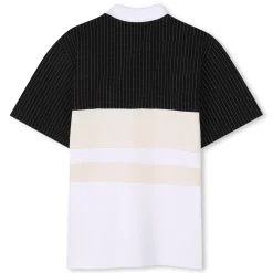 Contrasting-panel polo shirt