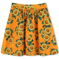 Cotton satin printed skirt