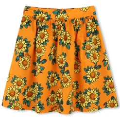 Cotton satin printed skirt