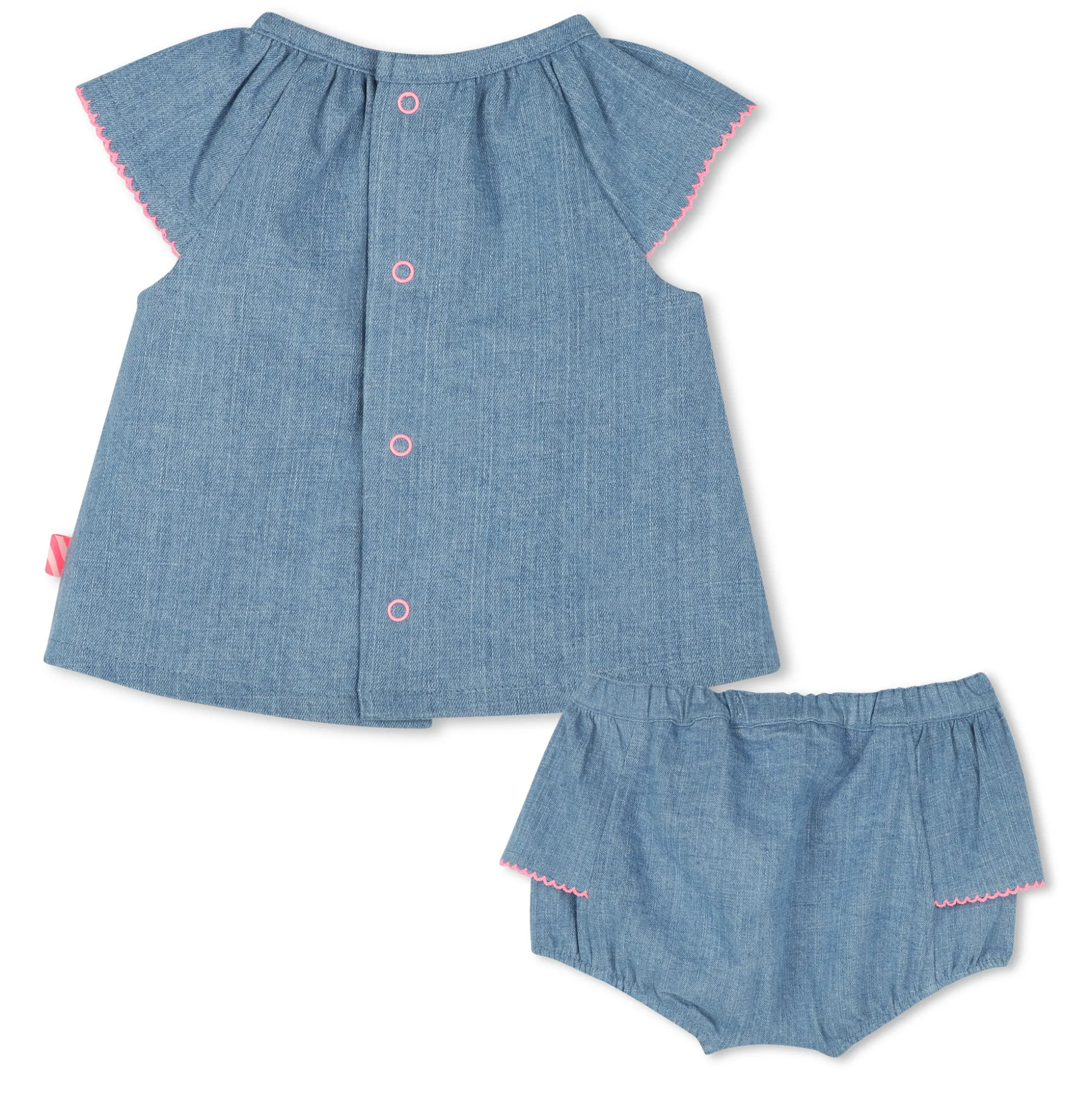 Denim set with frills