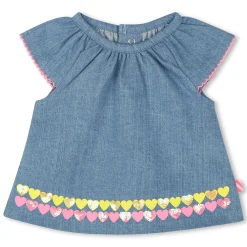 Denim set with frills