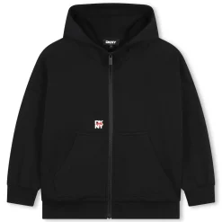Fleece hooded cardigan