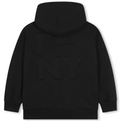 Fleece hooded cardigan