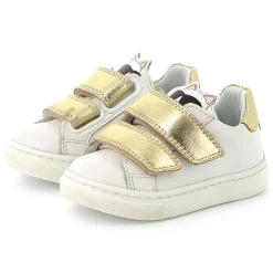 Hook-and-loop leather trainers