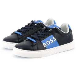Lace-up leather trainers