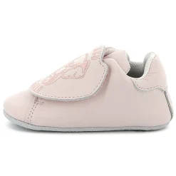 Leather hook-and-loop slippers