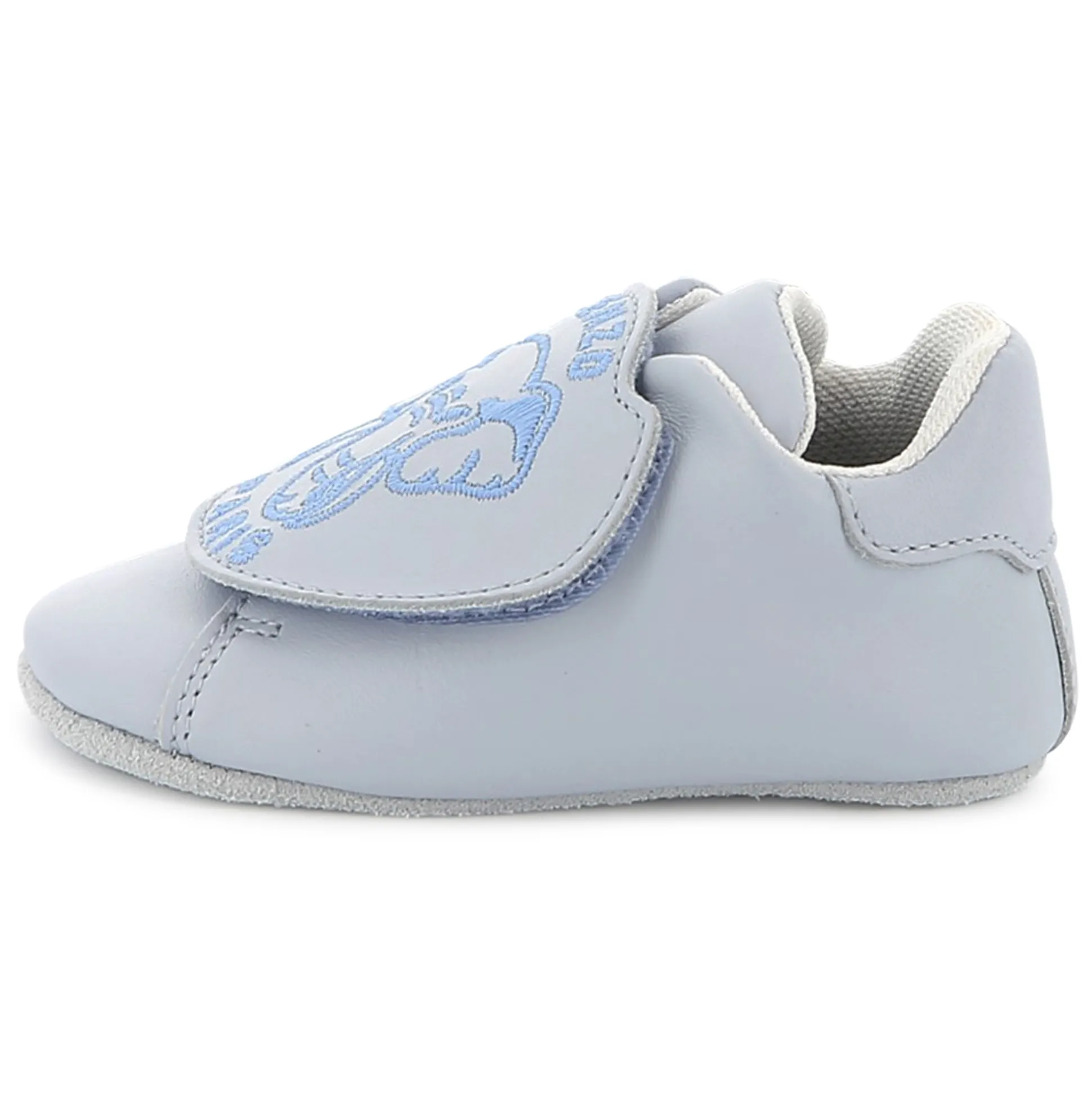 Leather hook-and-loop slippers