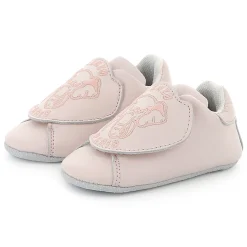 Leather hook-and-loop slippers