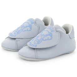 Leather hook-and-loop slippers