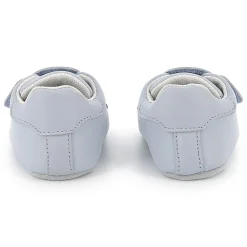 Leather hook-and-loop slippers