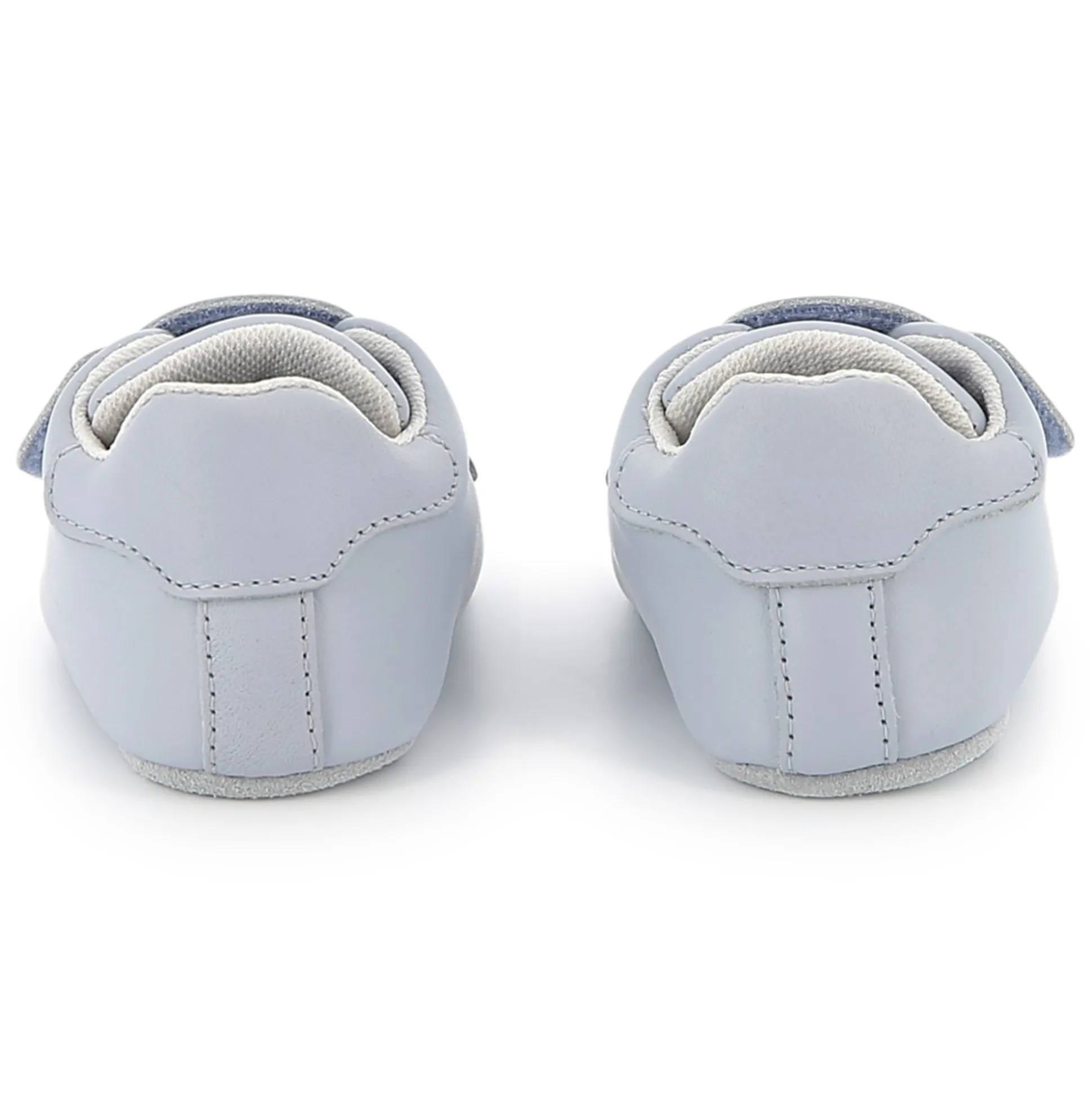 Leather hook-and-loop slippers