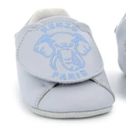Leather hook-and-loop slippers
