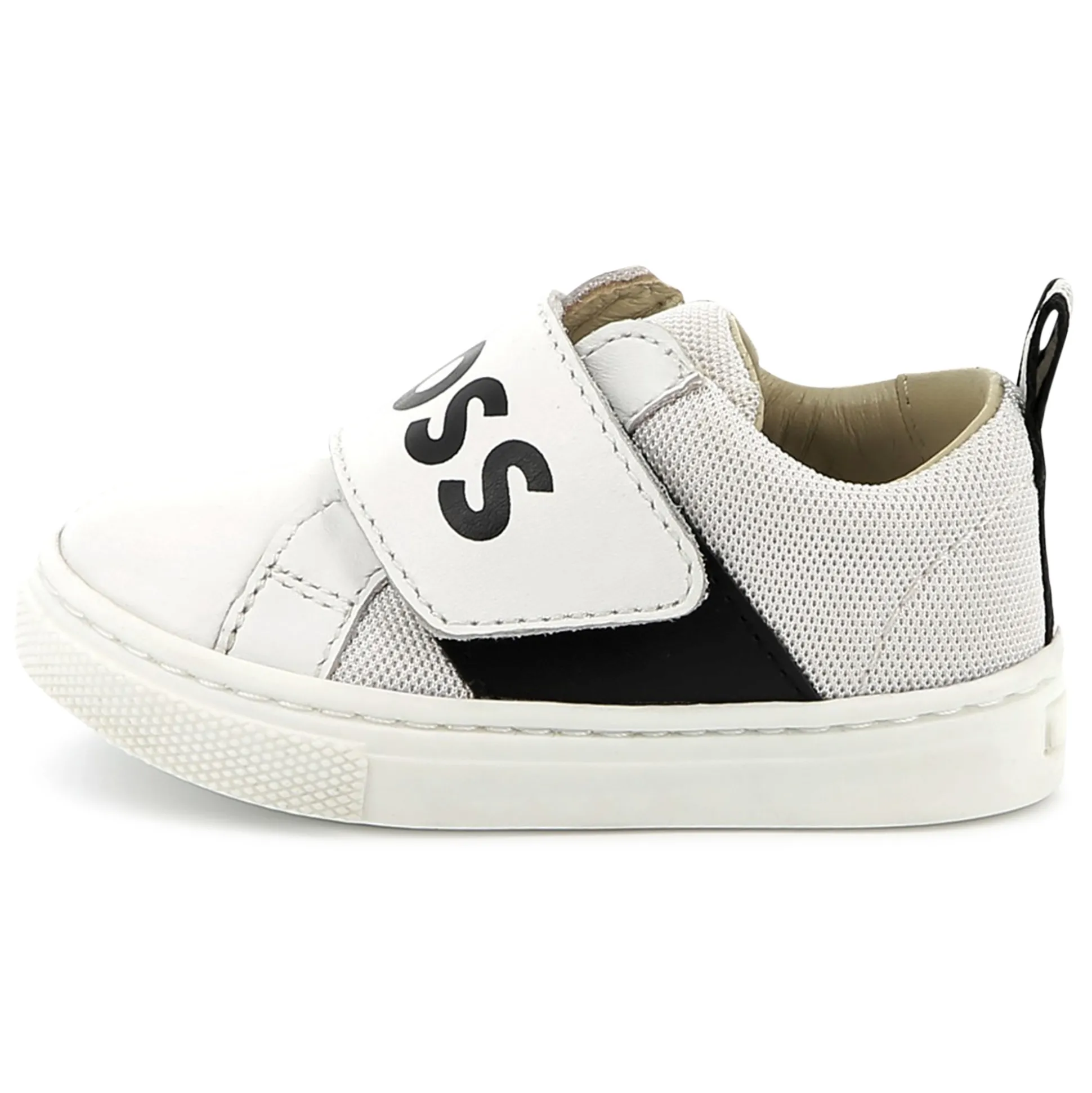 Leather hook-and-loop trainers