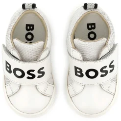 Leather hook-and-loop trainers