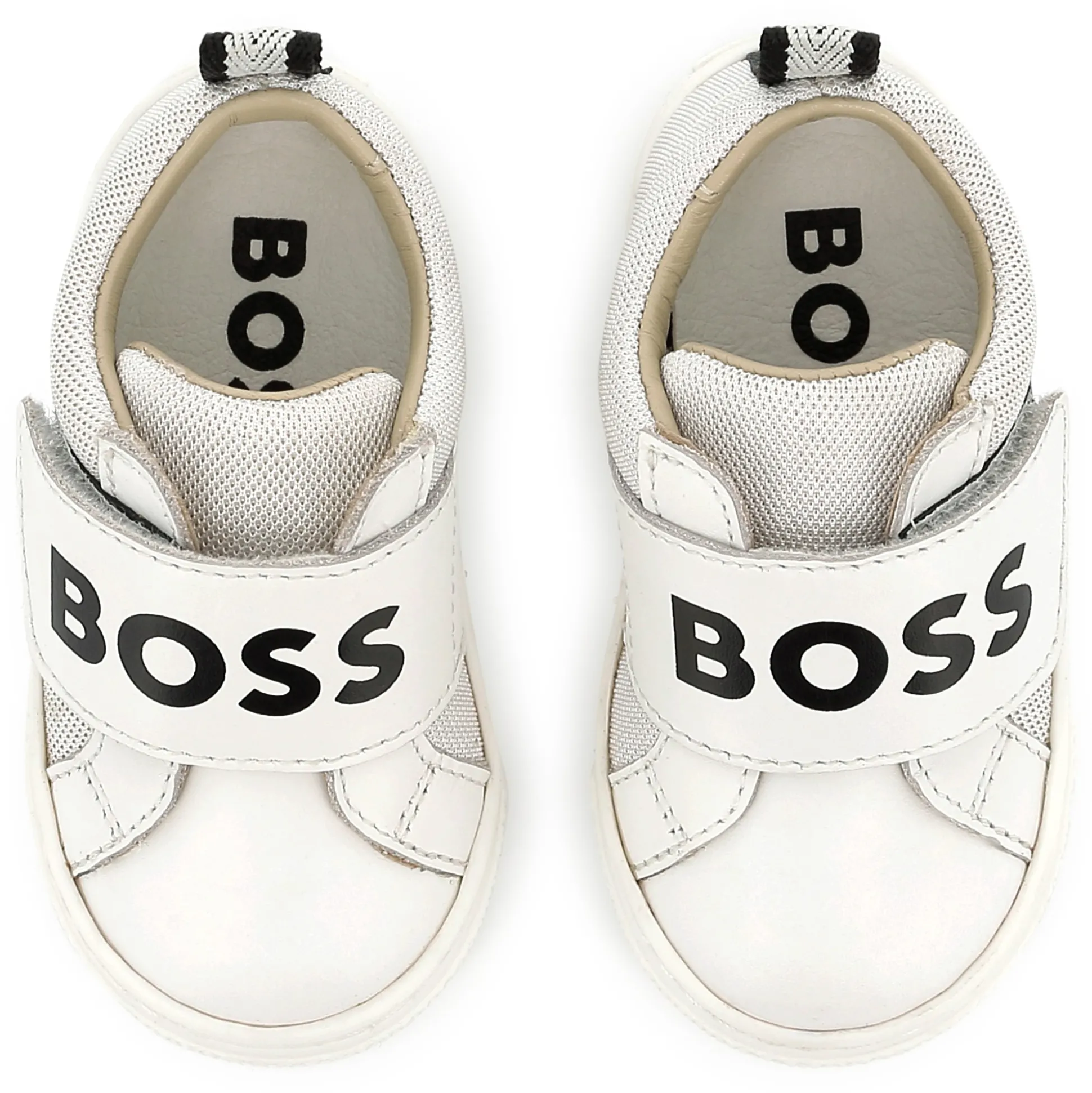 Leather hook-and-loop trainers
