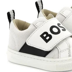 Leather hook-and-loop trainers