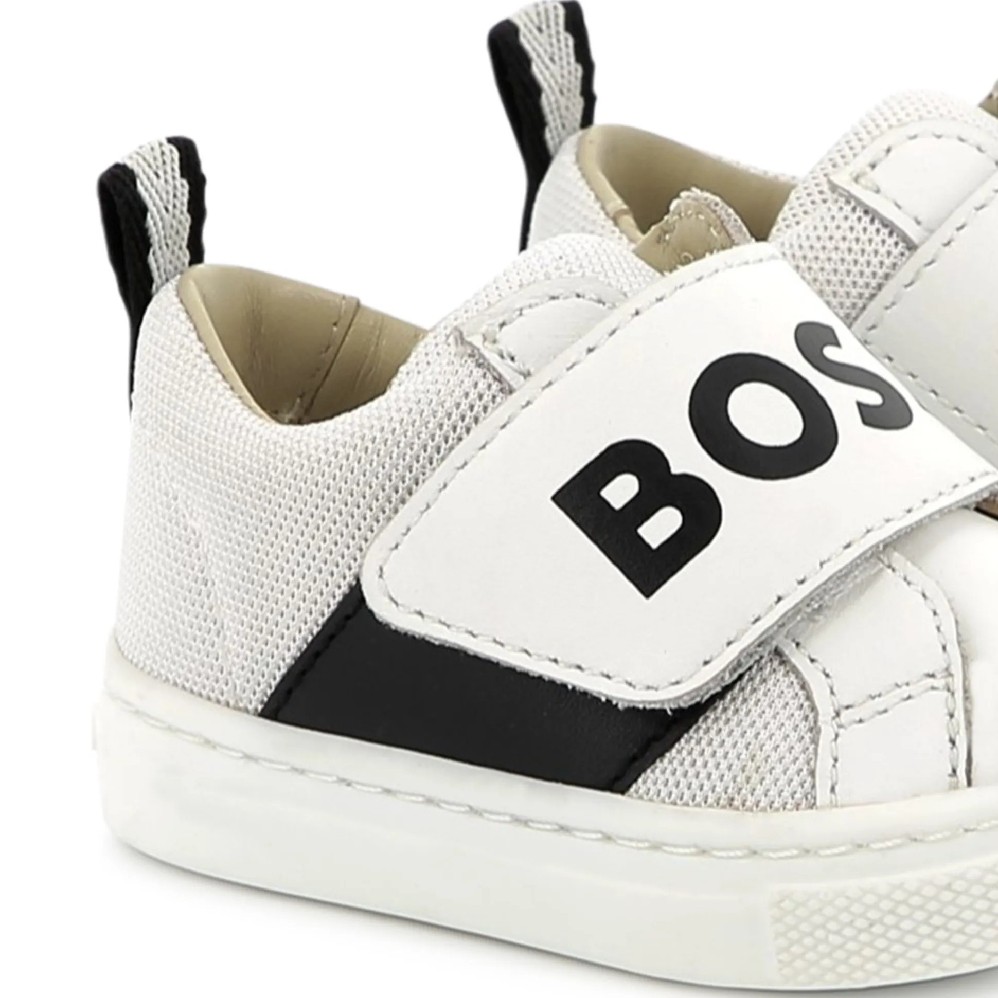Leather hook-and-loop trainers