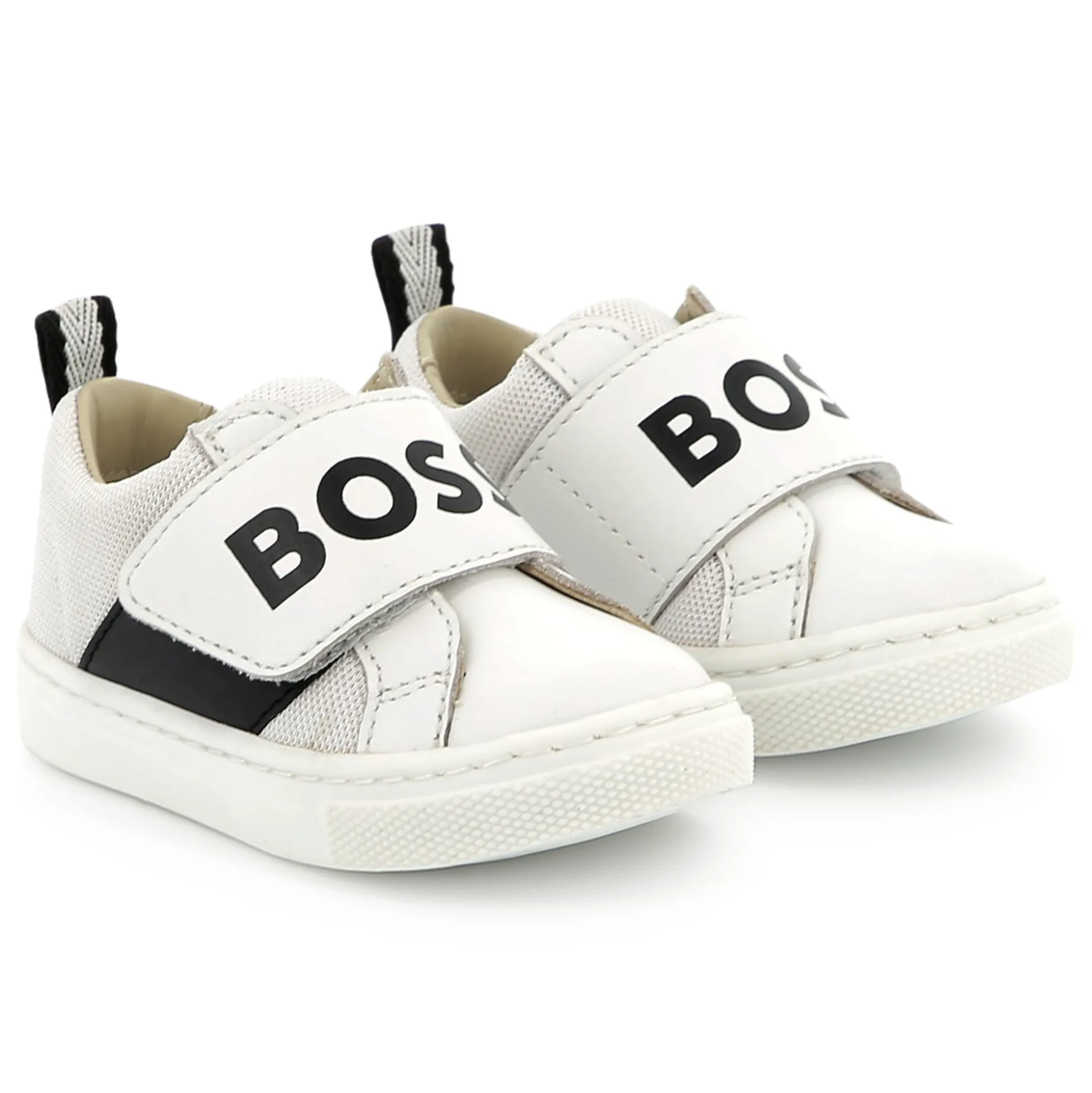 Leather hook-and-loop trainers