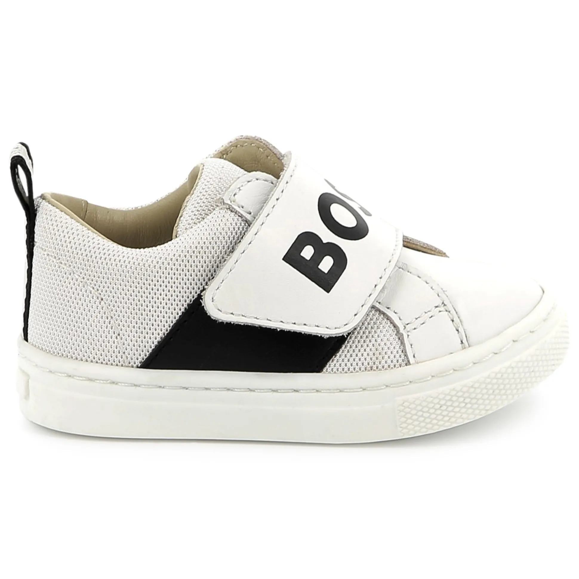 Leather hook-and-loop trainers