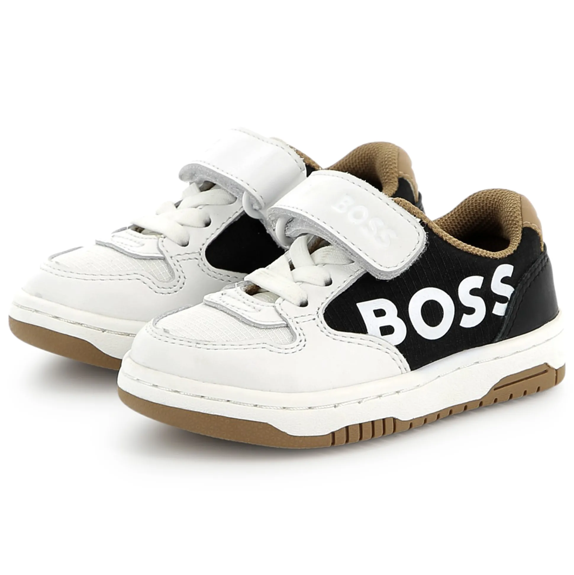 Leather lace-up trainers