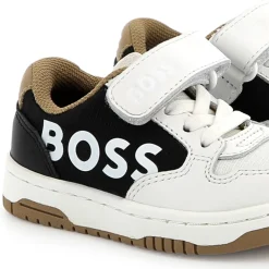 Leather lace-up trainers
