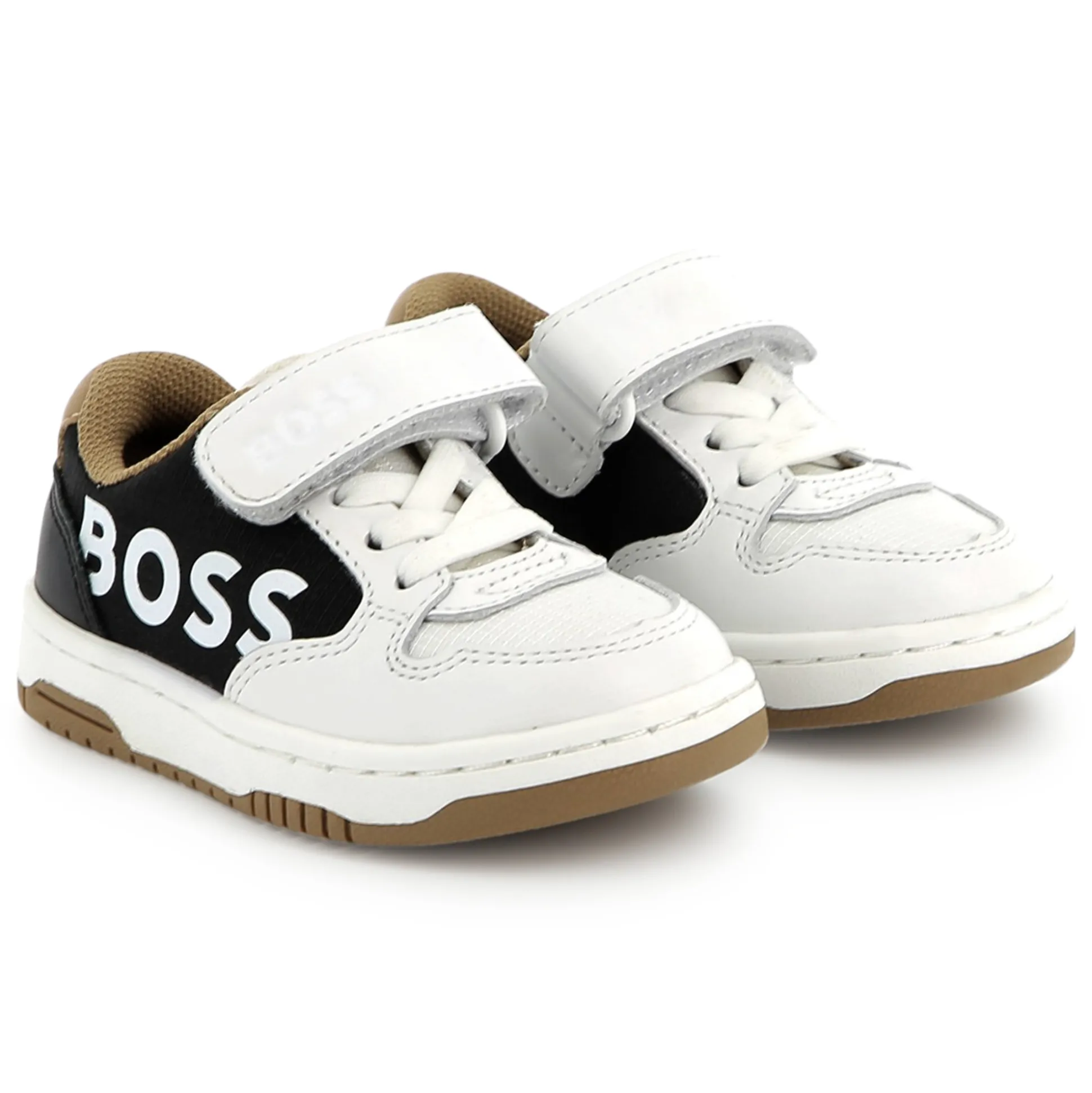 Leather lace-up trainers