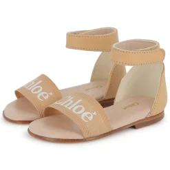 Printed leather sandals