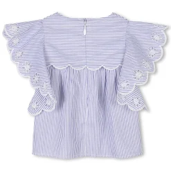 Short-sleeved cotton blouse